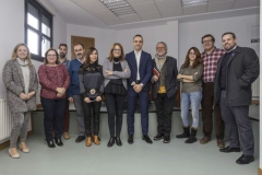 Foto de familia de la junta de gobierno del Colegio Profesional de Periodistas de Castilla y León tras ser elegido decano de dicha entidad